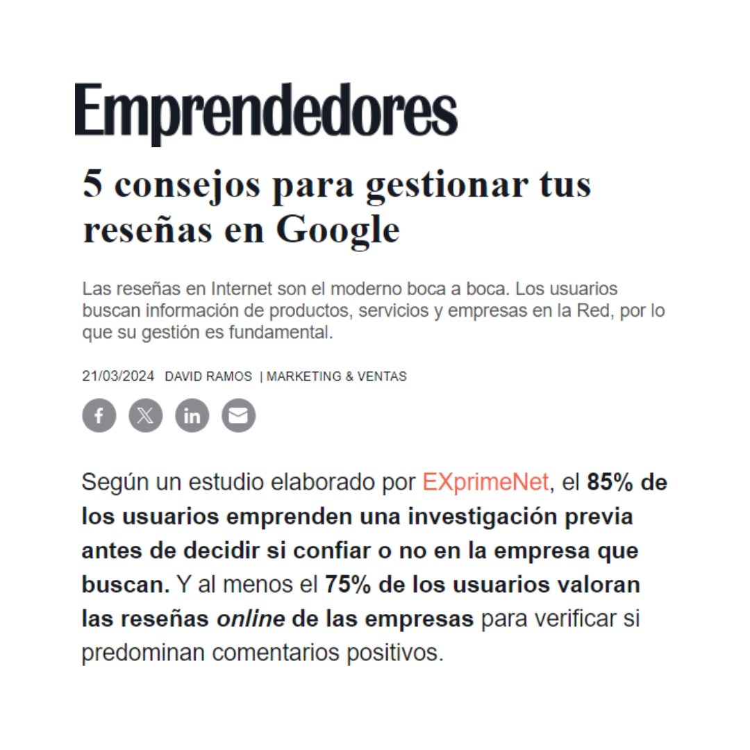 exprimenet's tweet photo. Puedes descargar el estudio completo en nuestra web. Gracias por la mención @Emprendedores https://t.co/iGDRdlspqg