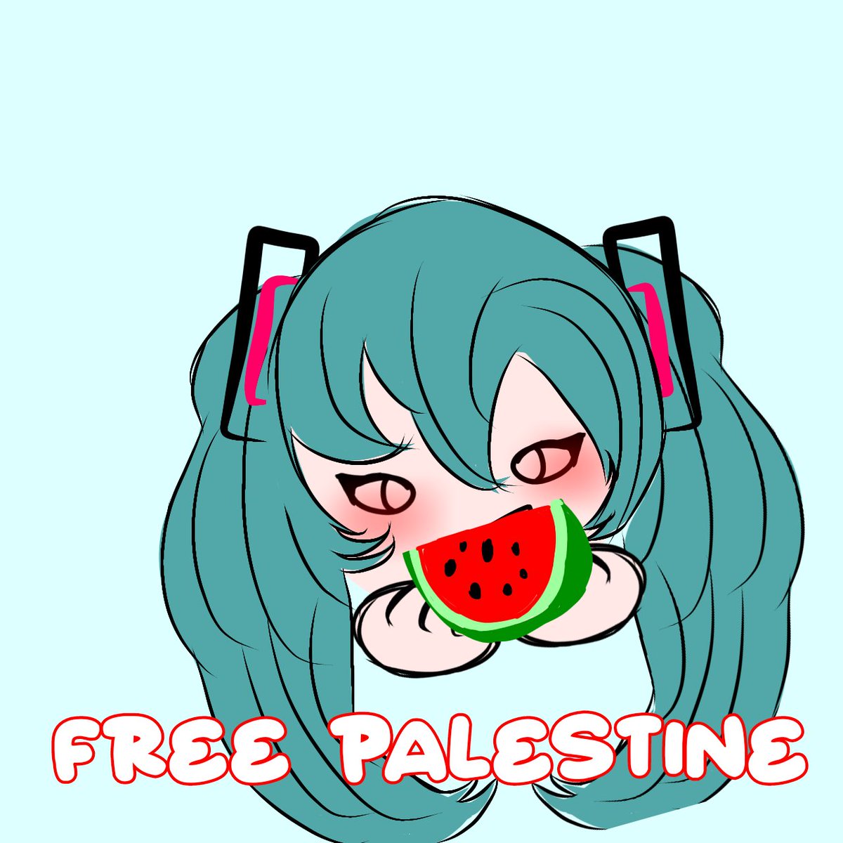 Miku wants a #FreePalestine and a #PermanentCeaseFireNow !