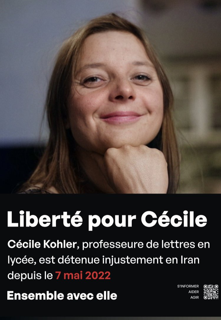 #Iran We urge @khamenei_ir @raisi_com @Amirabdolahian to release Cécile Kohler immediately and unconditionally. #FreeCécile #FreeCécileKohler #HumanRights #LibertéPourCécile We are her voice. #HumanRights