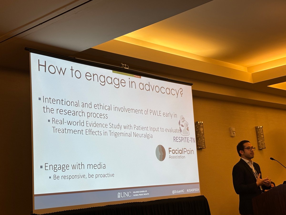 Pain researchers looking to engage more w/ people w/ lived experience of pain 🙋‍♀️, @DrJuanHC has some tips: *Be trauma-informed *Have professional boundaries (research ≠ clinical care/advice) Other than that, “just” be intentional & ethical #USASP2024 @national_pain @US_ASP
