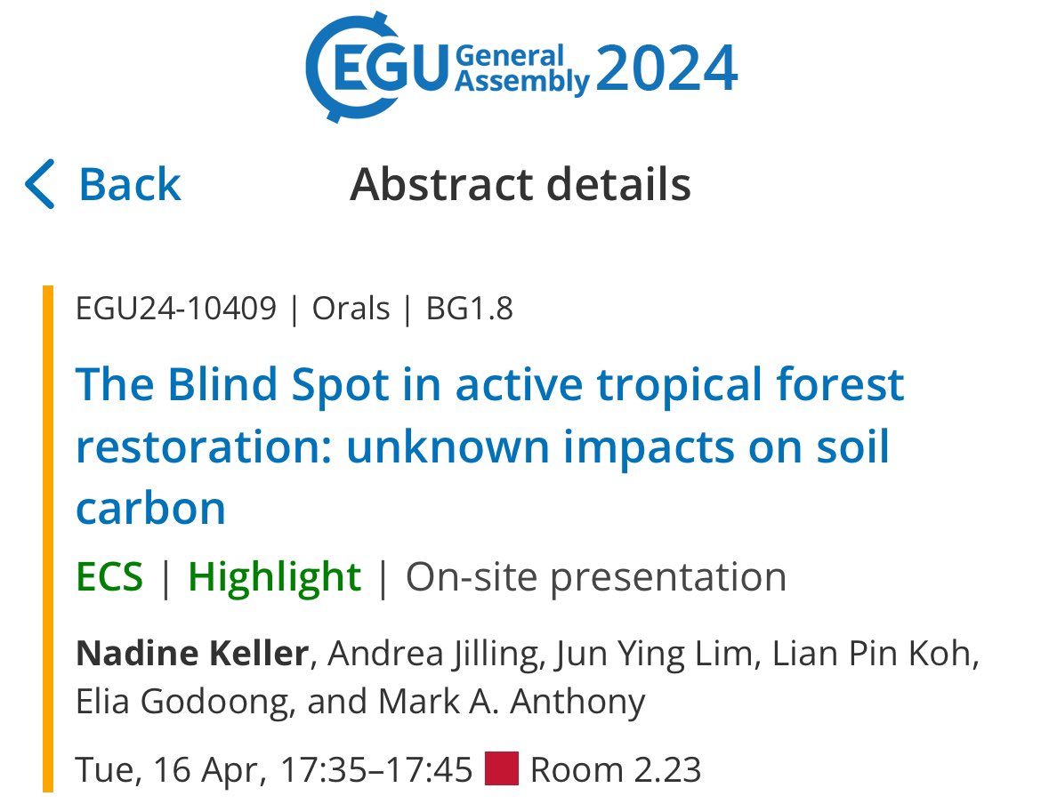 Shedding light on a Blind Spot 🔦: how is active forest restoration linked to soil carbon? 🌳🪱🍄‍🟫
Looking forward to seeing you this afternoon at #EGU2024