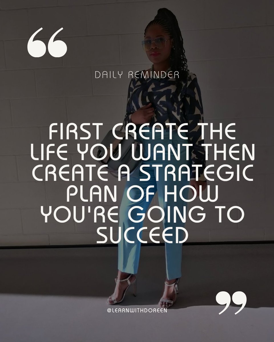 📌 Good morning,
.
.
First create the life you want then create a strategic plan of how you're going to succeed.
.
.
.
#BusinessWoman, #BusinessMentor, #Entrepreneuer