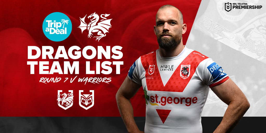 🔥 Team list Tuesday 🔥 Flano has named his team to take on the Warriors this Friday 🐉 #RedV #BreatheFire

See the squad - - > bit.ly/NRLTLR7