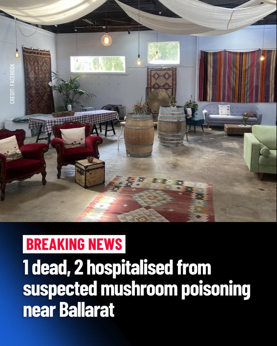 One woman has died and two others have been hospitalised after a suspected mushroom poisoning at am 'alternative and holistic health' retreat in Clunes, near Ballarat. A 53-year-old Ringwood North woman died shortly after 12pm on Saturday after becoming ill, while two others…