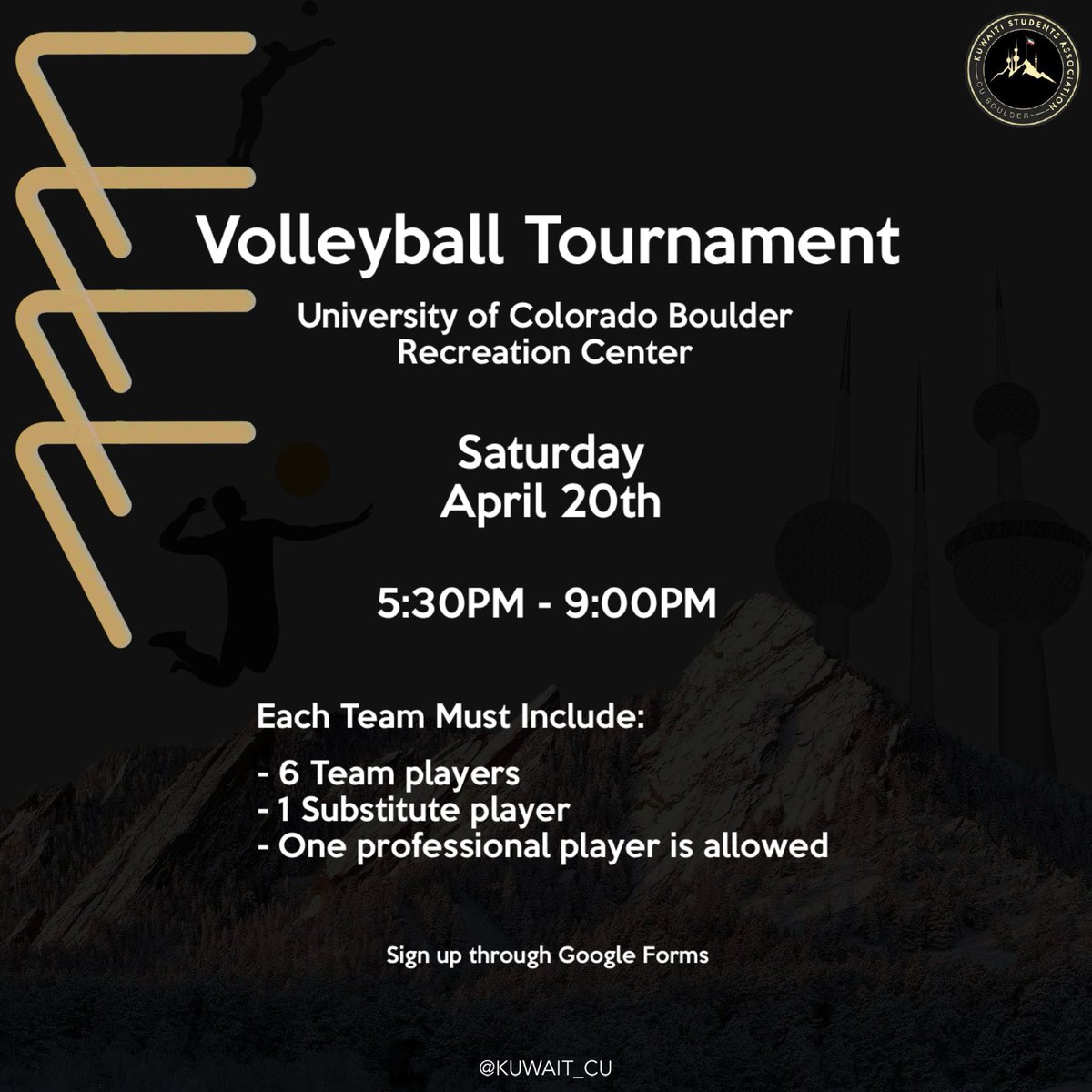 Volleyball tournament
Sign up through Google forms!
Volunteers can sign up through the form.
Links in Bio.