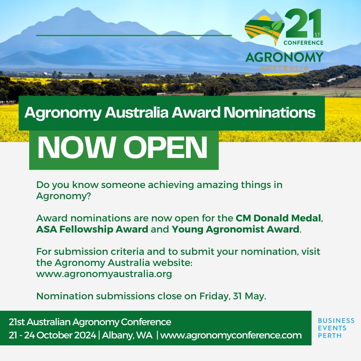 Calling all Agronomists both Young and Old 🤠- let's celebrate achievements- do you know a worthy recipient? agronomyaustralia.org