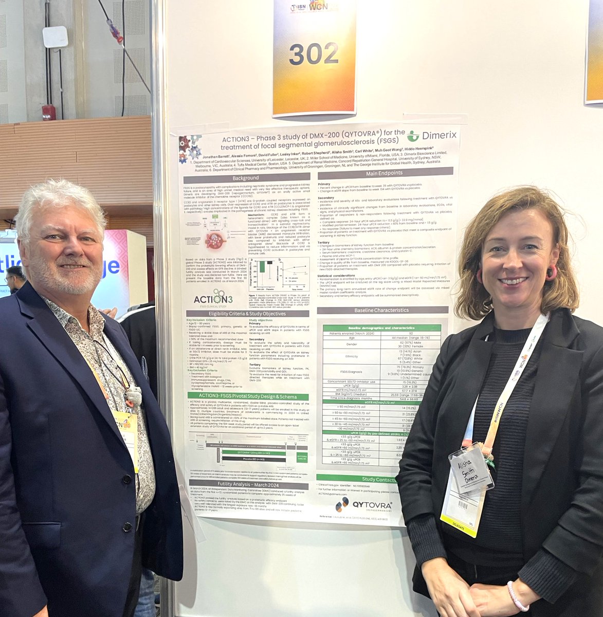 Dimerix clinical team presented yesterday at the World Congress of Nephrology in Buenos Aires alongside Medical Advisory Board and ACTION3 study investigators #WCN24