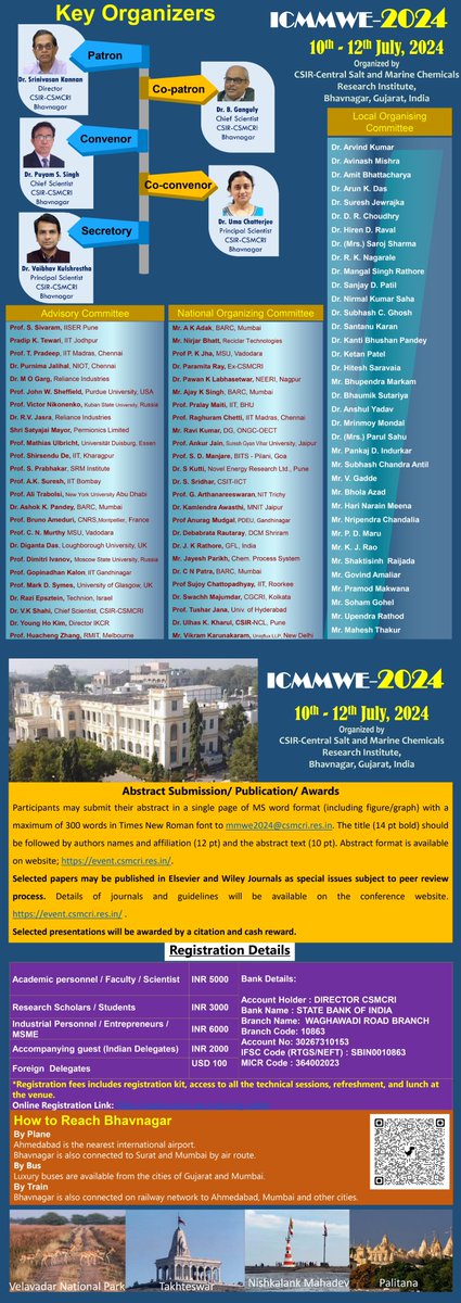 CSIR-CSMCRI is organizing the 'International Conference on Materials and Membranes for water and Energy' from 10-12 July 2024 <a href="/CSIR_IND/">CSIR, India</a>