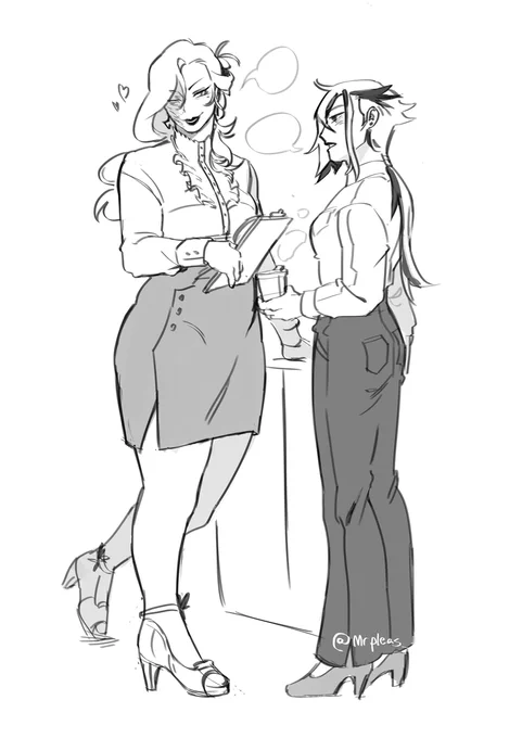 modern au where the fatui harbingers are in a boring ass office #GenshinImpact 