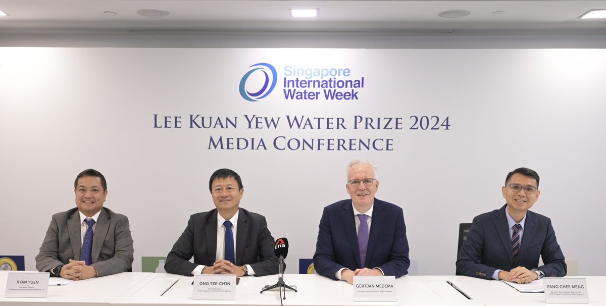 Professor Gertjan Medema awarded the Lee Kuan Yew Water Prize 2024 At the media conference this morning, Tze Chin Ong, Chief Executive, PUB, Singapore's National Water Agency officially announced Professor Gertjan Medema as the Lee Kuan Yew Water Prize 2024 Laureate.