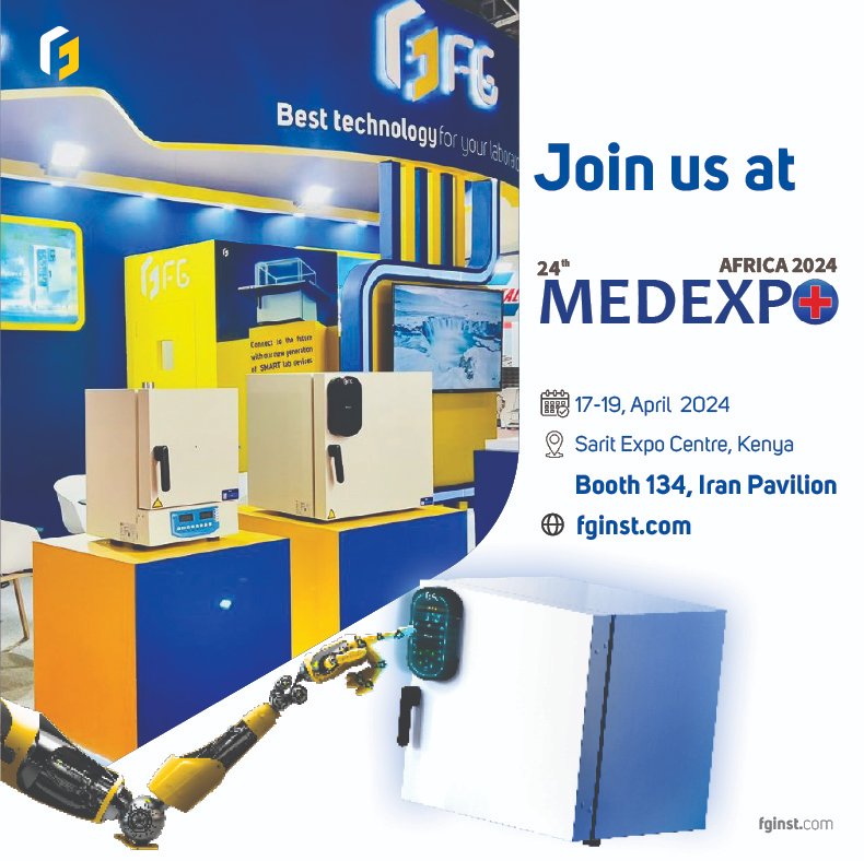 FGinst's tweet photo. We are excited to announce our debut participation in Medexpo &amp; Afrilab 2024.

📅 April 17th - 19th
📍Keny, Sarit Expo Centre
Booth 134
Iran Pavilion
🌐 https://t.co/iQuIt0ctLO
📧 global@fginst.com

#kenya #Medexpo #medexpo2024 #laboratory #afrika #african #labequipment #Africa https://t.co/0LSc5u8uAS