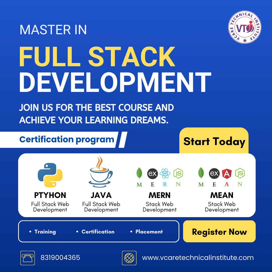 Learn Full Stack Development Today..

Join Vcare Technical Institute Today

Save the Post! ☑️
.
.
#coding #frontend #programming #codinglife #backend #database #fullstack #fullstackdeveloper #webdesign #webdeveloper #webdevelopment #fullstackdeveloper #fullstackdevelopment