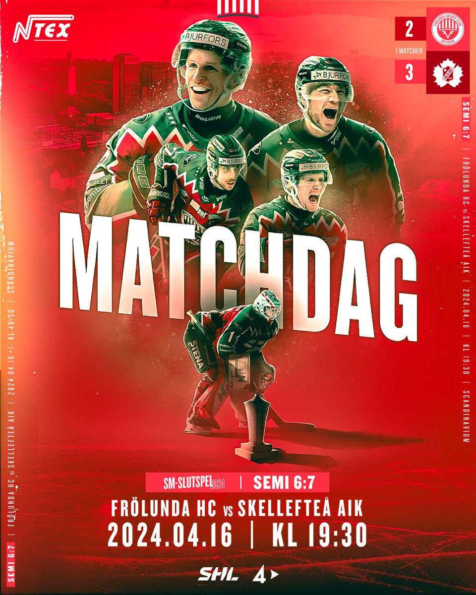 MATCHDAG! Semifinal 6:7 spelas ikväll, tisdag, i Scandinavium. Det krävs en seger för att tvinga serien till sju matcher. Ses vi på matchen?
fhc.tmtickets.se/Events