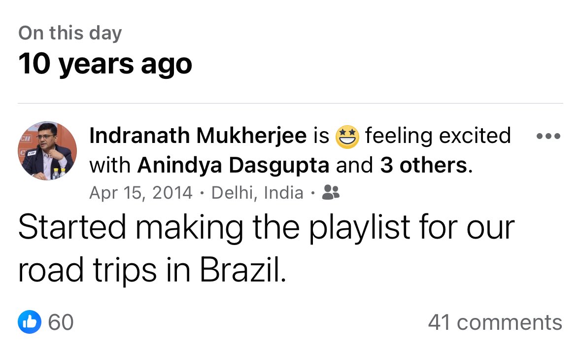 The day started with lot of nostalgia as @raja_majumdar shared the Facebook memory of us preparing for the Brazil trip. It was our first World Cup trip and the host was Brazil. Epic experience in every sense of the word.