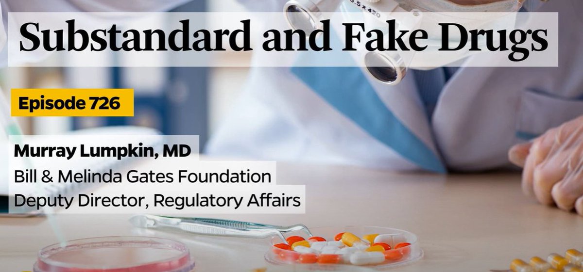 Beware of fake drugs that could be useless or deadly! Join Dr. Murray Lumpkin in a critical discussion on tackling this global health menace. Let's fortify our defenses against these dangers. Watch the video!

#PublicHealth #DrugSafety #FalsifiedMedicine #SubstandardDrugs