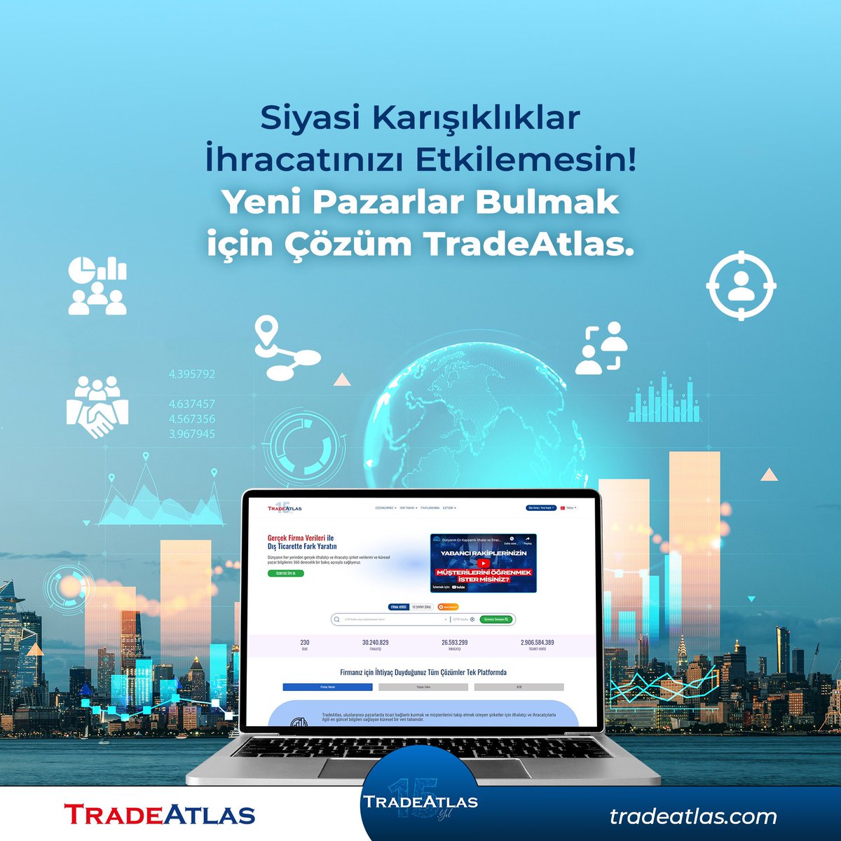 Dünyanın her yerinden yeni müşteriler bularak siyasi karışıklıklardan ihracatınızı korumak ister misiniz?

#ithalat #ihracat #dışticaret