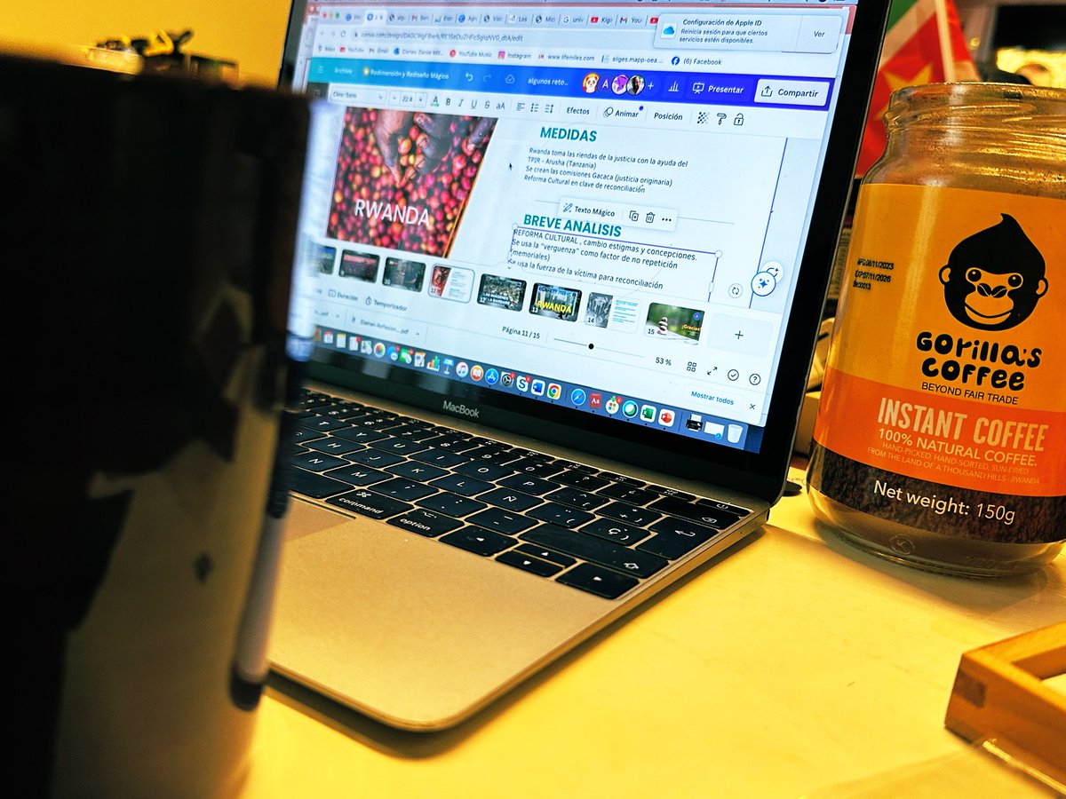 dmillares's tweet photo. Preparando presentación sobre reparaciones post conflicto y post-genocidio en África mañana en Bogotá 🇨🇴 

No podía faltar el Gorillas Coffee de Rwanda 🇷🇼. @GorillasCoffee_ 

#paz #Rwanda #postconflicto #fairtrade https://t.co/xLVfF1hDXj