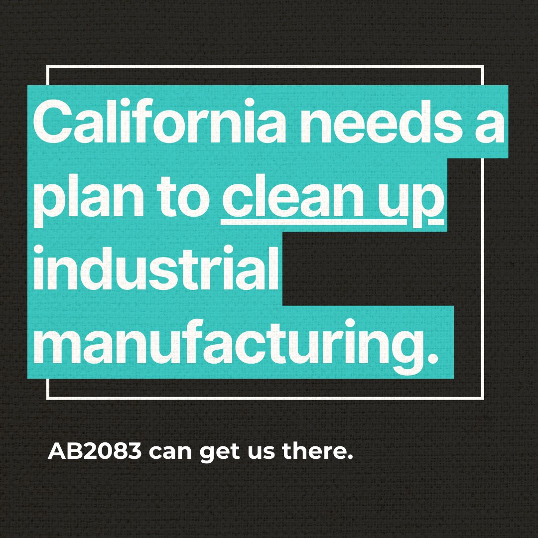 The movement to clean up industrial manufacturing in California is growing!

#AB2083, which creates a plan for CA to clean up polluting manufacturing facilities unanimously passed out of the Assembly Natural Resources Committee 🎉🎉🎉