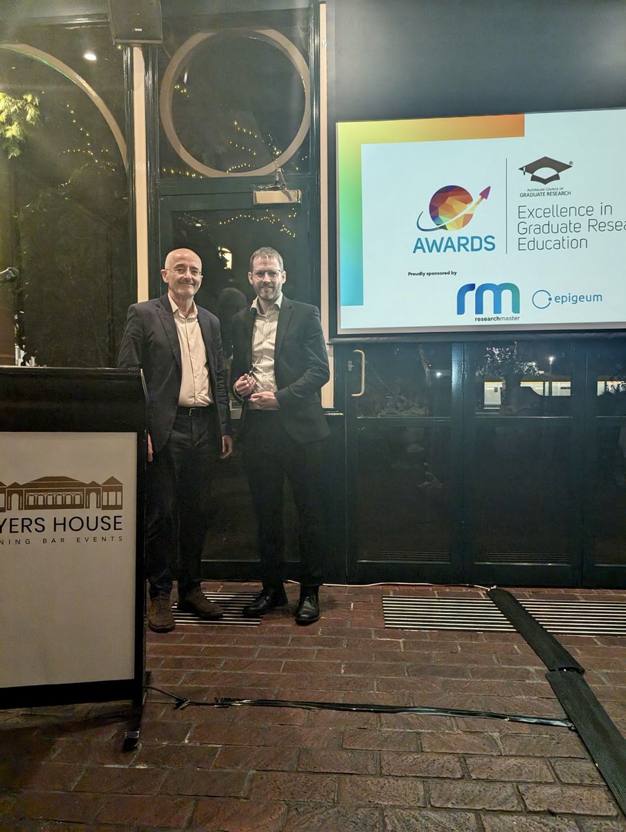We hope everyone enjoyed our awards night! Since 2017, the ACGR annual awards spotlight the highly committed leaders, supervisors + staff supporting Aust’s grad research candidates. Congrats To the winners + thanks to our sponsors @RMPL_PtyLtd _ @Epigeum acgr.edu.au/activities/awa…
