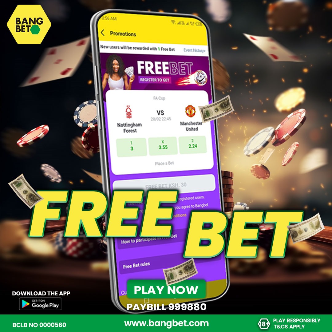 Bangbet free bet offer to all new users joining now.
Sign up through Bangbet.com and create an account. 
Promocode; BRM254