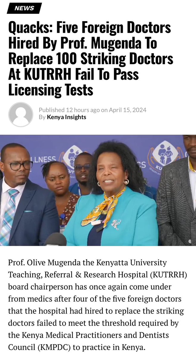 simonkigondu's tweet photo. Just like the Cuban fiasco I think @EACCKenya needs to charge @kutrrh &amp; those responsible for these actions with crimes against humanity. 

To expose Kenyans to the mediocrity is a common thread of some government decisions.

#DoctorsStrikeKE
#ImplementCBA
#PostMedicalInterns https://t.co/plHBCsJFK3