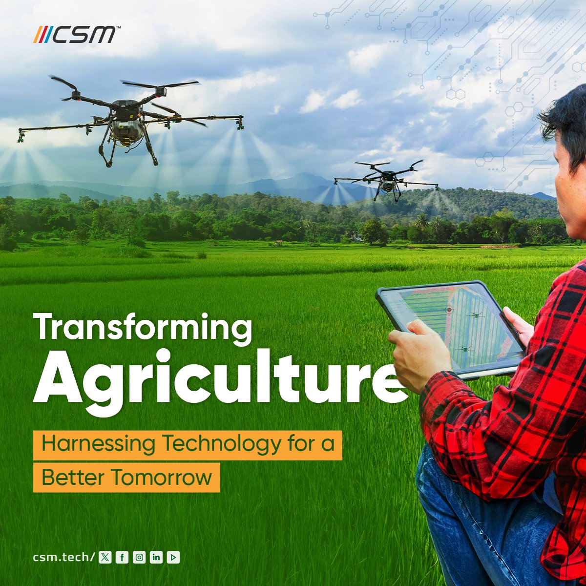 CSM Tech's Innovation in Sustainable Agriculture. 

Discover how we're revolutionizing agriculture with cutting-edge technology. 

👉Explore more: bit.ly/41OzHRT    

#CSMTech #Agrigate #SustainableFarming #FutureFarming #SmartAgriculture