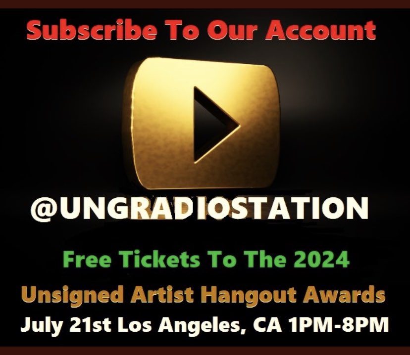 Unsigned Artist Hangout Awards July 21st youtube.com/shorts/72q94RR… Or instagram.com/reel/C2y9s5Tuh…