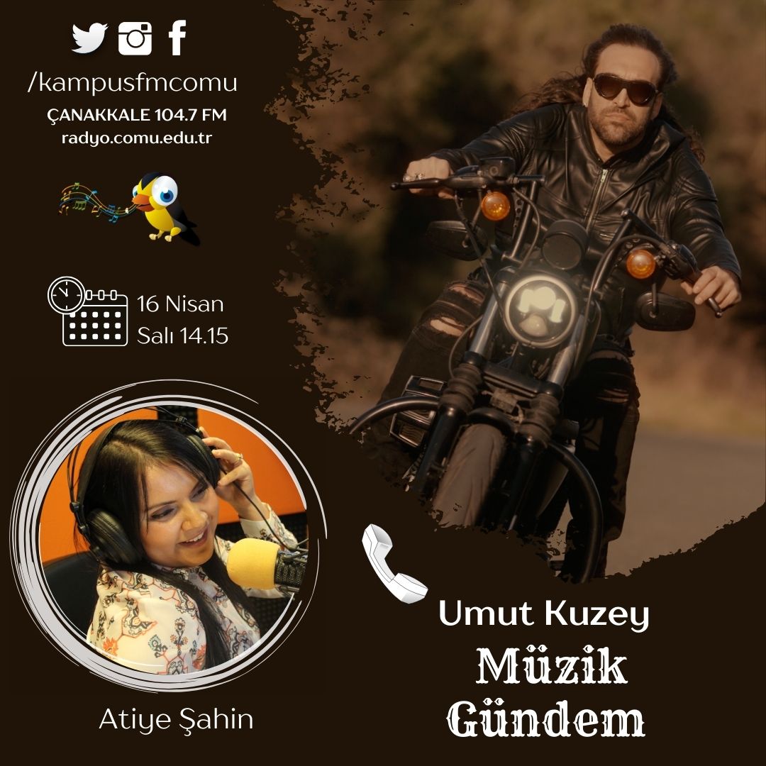 Umut Kuzey 16 Nisan Salı Günü Saat 14:15'te Kampüs Fm Atiye Şahin İle Müzik Gündem Programının Canlı Telefon Bağlantı Konuğu Olacak Sakın Kaçırmayın... @umutkuzey @arpejyapim @kampusfmcomu @atiyesahinn @cenkleyoklama