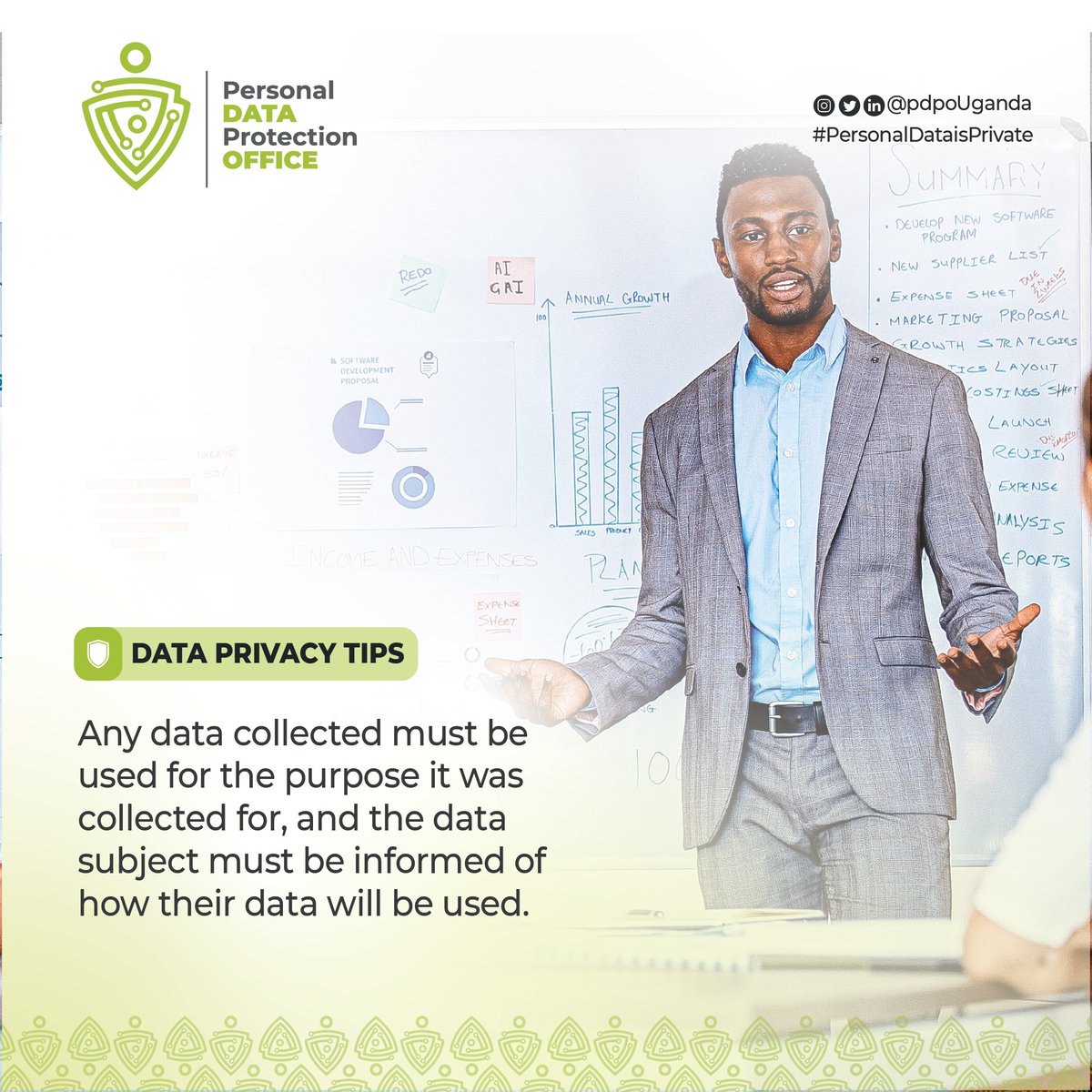 Individuals have the right to know the purposes for which their personal data is being processed. Any data collected must be used for the purpose it was collected for, and the data subject must be informed of how their data will be used. #PersonalDataisPrivate #DataPrivacyUG