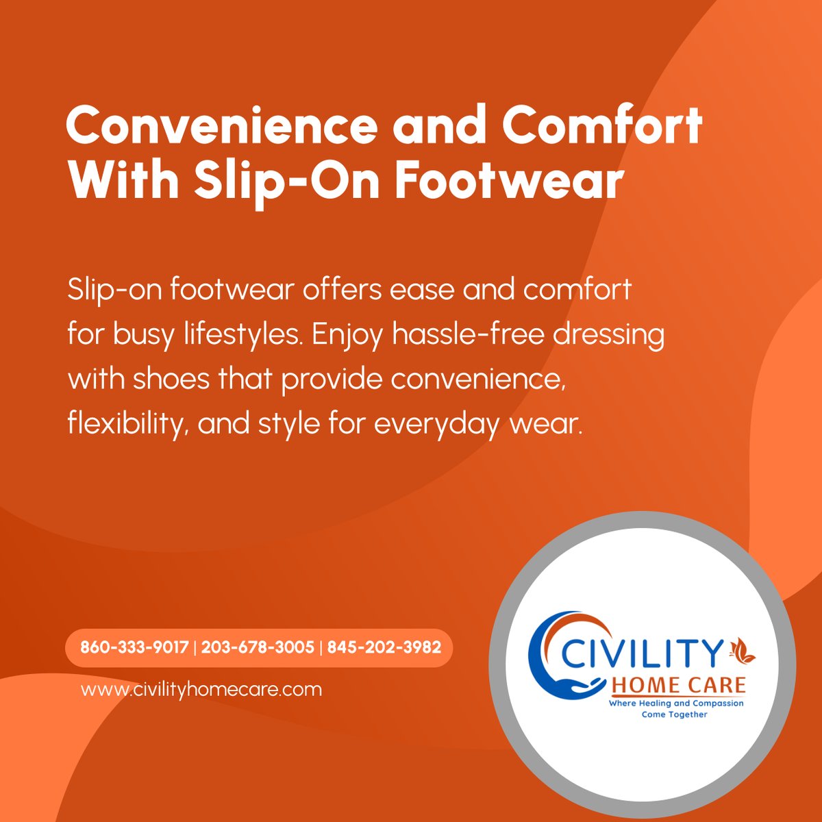 Step into convenience and comfort with slip-on footwear! Perfect for on-the-go individuals seeking practicality without sacrificing style. 

#SlipOnShoes #FootwearFashion #DanburyCT #ComfortAndStyle #HomeCareAndMedicalSupplies