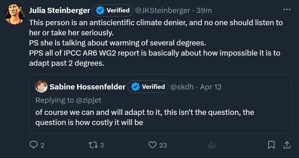 It's Tuesday and someone who calls themselves 'ecosocialist' just declared me an 'antiscientific climate denier'. If you call everyone who you dislike a science denier, the word will soon have lost any meaning, much like 'transphobic' and 'racist'.