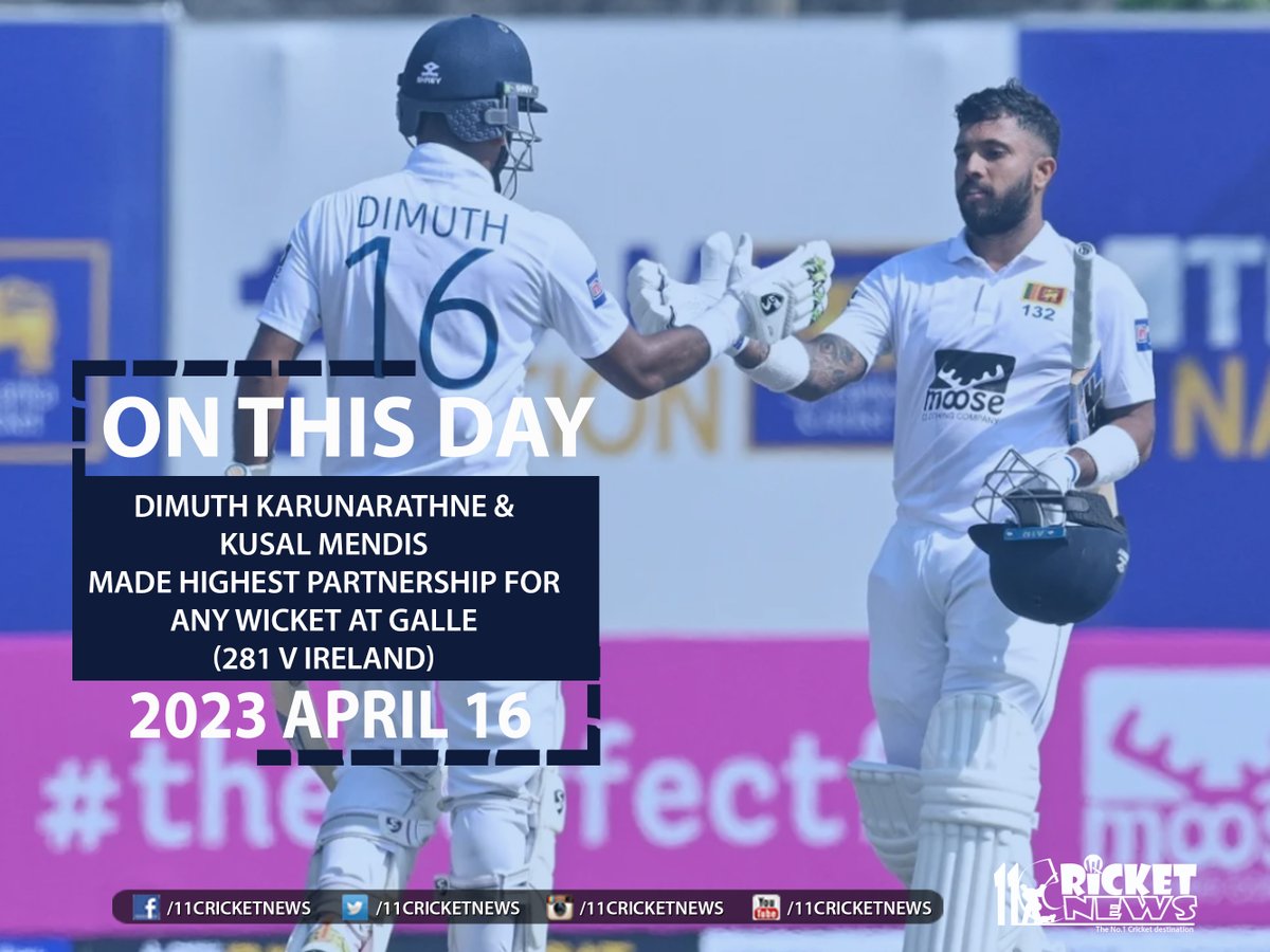 #OnThisDay in 2023, @IamDimuth  and Kusal Mendis made highest partnership for any wicket at Galle