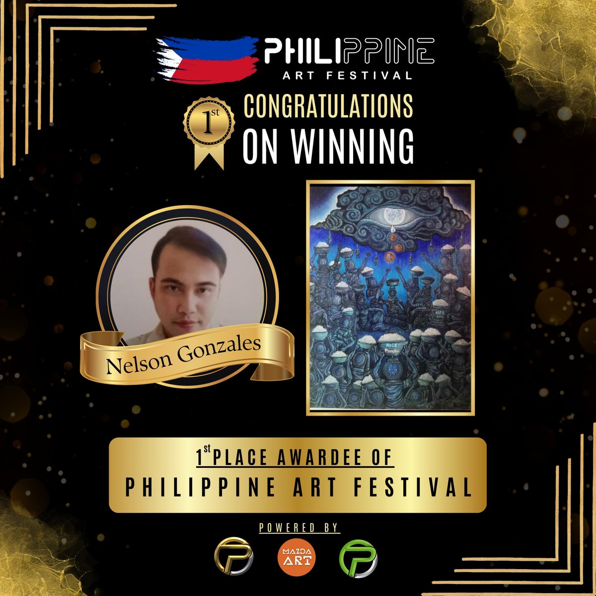 Congratulations Nelson Gonzales!
#PhilippineArtFestival #Artfestival #artevent #artfest #artists #Filipinoart #Filipinoartists #Filipino #ArtinPhilippines #Philippines #Philippineartist #celebratingart #artists #artist