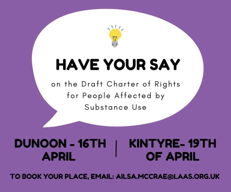 We will be in Dunoon today and Kintyre on Friday as part of the National Collaborative Change Team please share and join us. Have your say in the draft Charter of Rights @LAASAdvocacy @WithYouABRS @abhscp @Argyll_ButeTSI @ArgyllADP @ALLIANCEScot tinyurl.com/NCDraftCharter