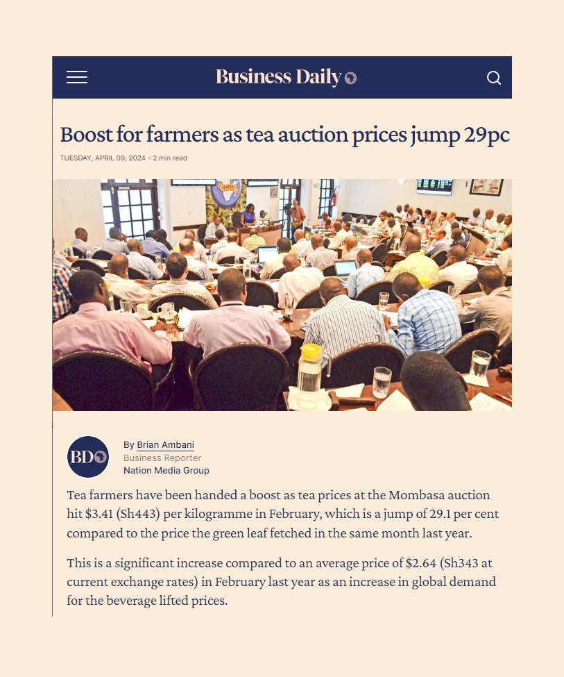 Farmers in Kenya are benefiting from higher prices at the tea and coffee auctions, thanks to President Ruto's support for the agricultural sector. #DidRutoDoIt Someone Tell Kenyans Without Subsidies