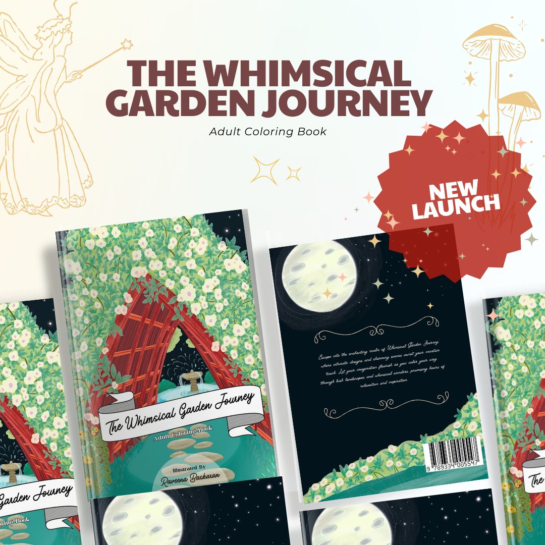 🤩 Exciting news! 'The Whimsical Garden Journey' adult coloring book has officially launched! Now available for purchase on Amazon, Lulu, and IngramSpark. 🔗 🪄Grab your copy today and embark on a colorful adventure! Thank you for your support!✨🔮🧝🏻 #adultcolouringbooks