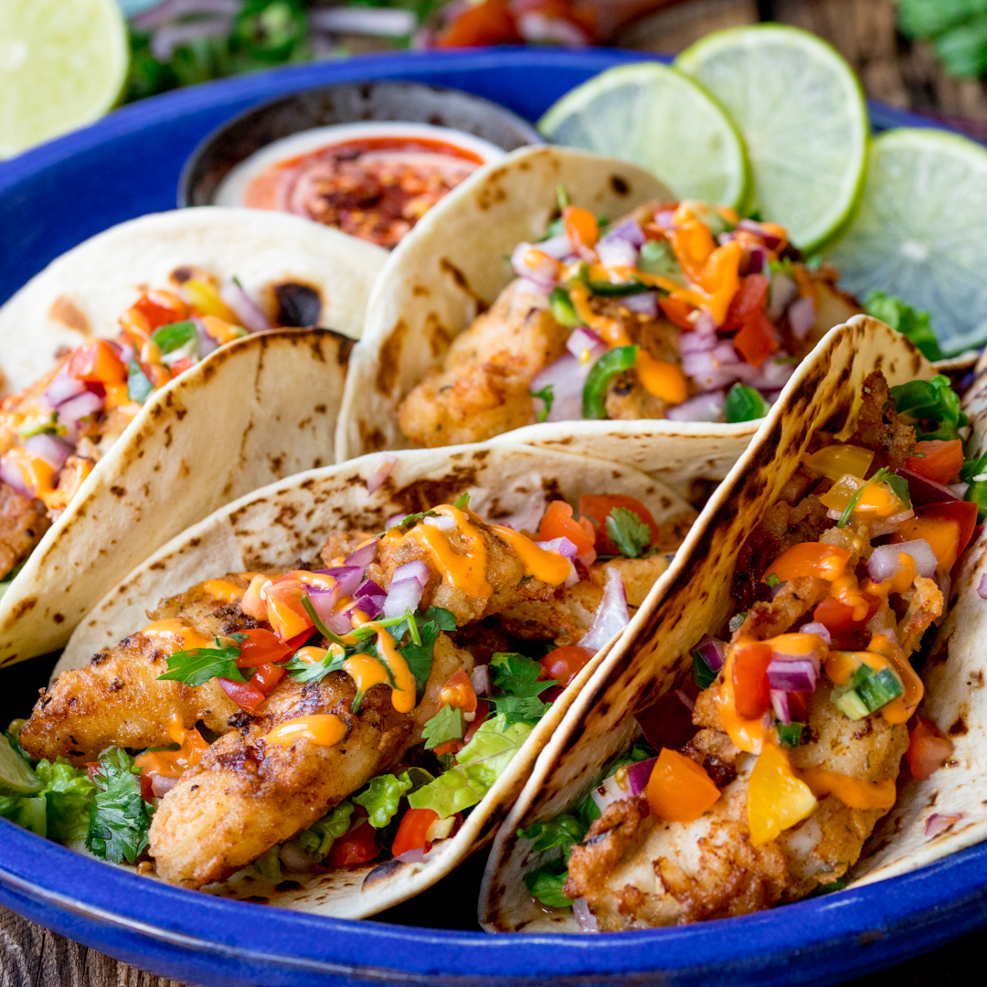 Crispy Fish Tacos with Pico De Gallo These crispy fish tacos are coated in buttermilk and a delicious crispy batter, before being piled into toasted tortillas and topped with fresh pico de gallo.🌮 kitchensanctuary.com/crispy-fish-ta… #kitchensanctuary #tacotuesday #taco