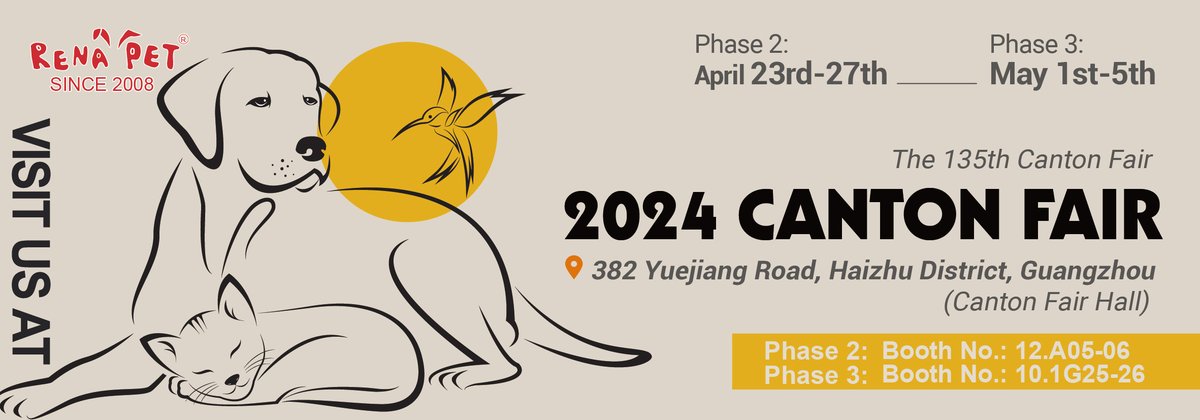 We’re inviting you into our pet world in #135thCantonFair. If you will be there, join us!
👉 lou@rena.com.cn

#petproducts #petindustry #petbusiness