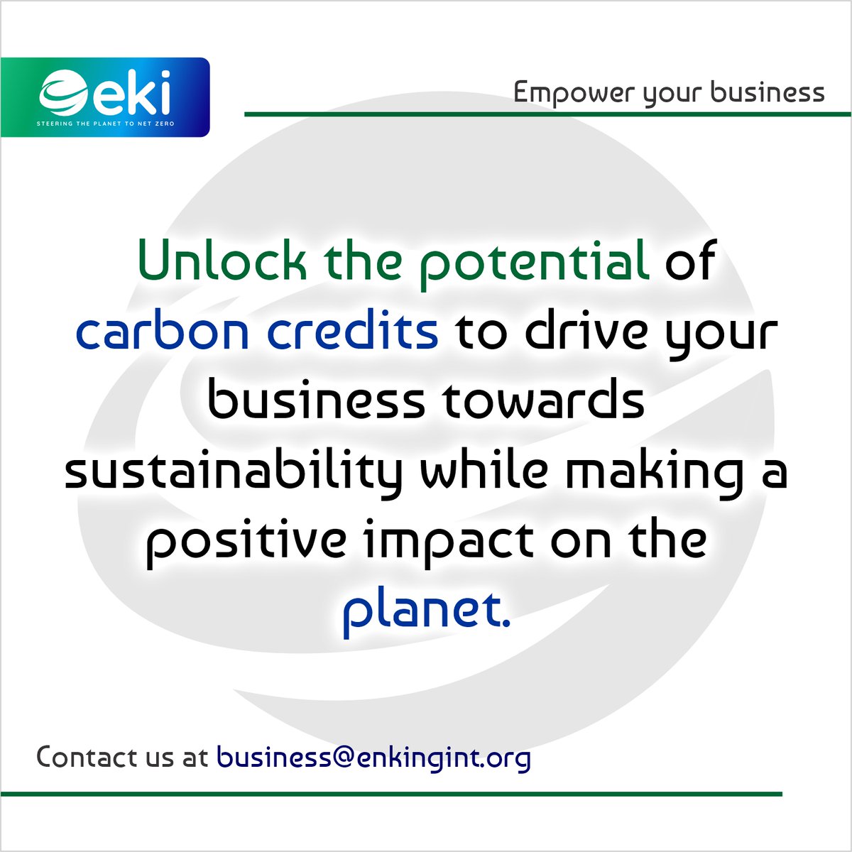 Ready to lead the change? Explore the world of #carboncredits and offsets with our expert guidance. Together, we can make a lasting impact on the #planet. Contact us to get started today.

#EKIEnergyServices #EKIEnergy #EKI