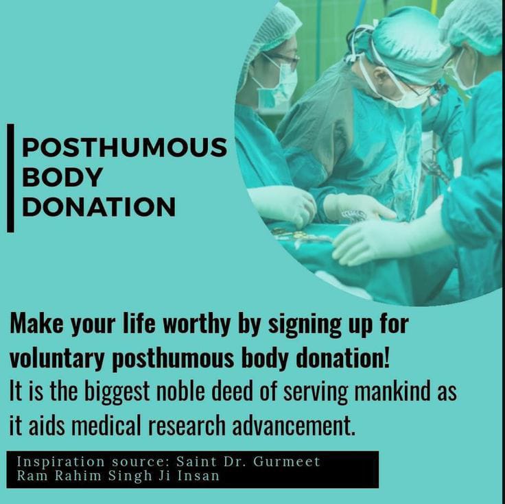 Inspired by Saint Dr. MSG Insan, supporters of Dera Sacha Sauda are committing to posthumously donating their bodies for research and organ transplantation, with the aim of saving lives and advancing medical knowledge.#LiveAfterDeath