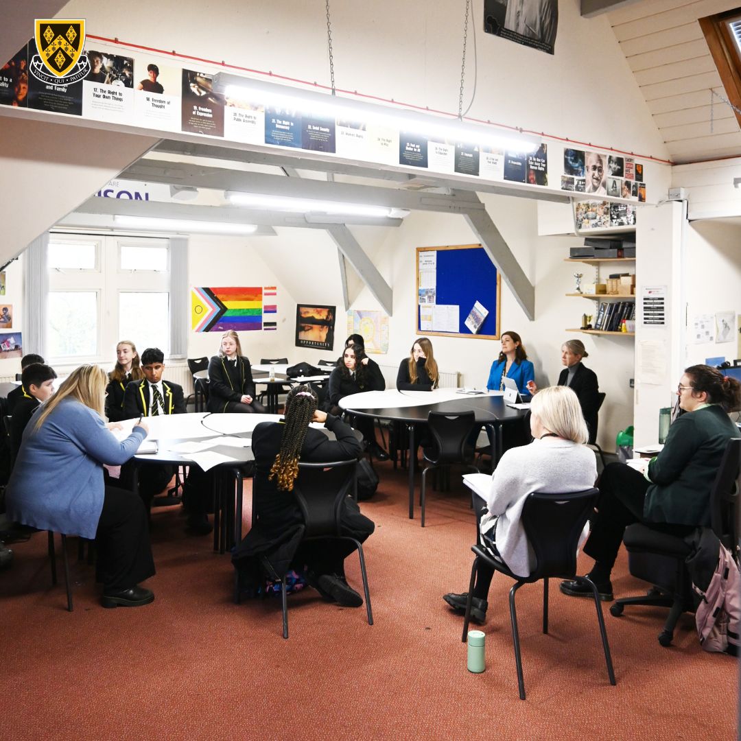 stockportgs's tweet photo. Miss Morgan, Miss Chandler, Head Mrs Capewell and Deputy Head (Pastoral) Mrs White listen intently as students make their points at this morning’s School Council meeting.
#SGSInspires #SGSCommunity #SGSOpportunity #SGSConfidence #SchoolCouncil https://t.co/ow0fb77QQv