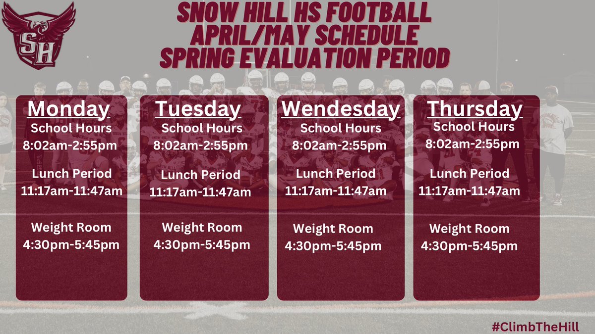 SnowhillFb's tweet photo. College coaches on the road this week! Please feel free to stop by on our student athletes🦅🏈 #RecruitTheHill https://t.co/BXQE5oNcJy