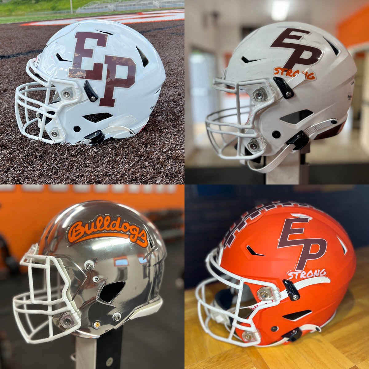 Here’s a snapshot of our helmet designs over the past two years. What do you think this years design with be?? Whatever it is, we guarantee it will be straight 🔥 #LookGoodPlayGood #bulldogfootball #TheseDogsAreDifferent #gamedayskinz #bulldogpride #fire #eastpalestine