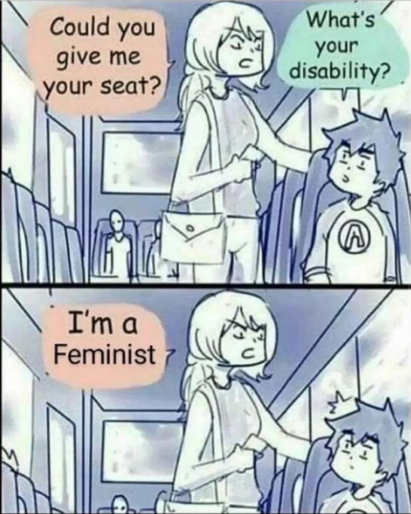 #Feminist is a mental disability.
