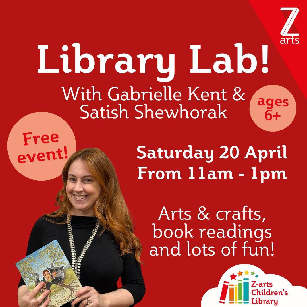 Last few tickets remaining for Library Lab this weekend! This month we're having @GabrielleKent and her husband Satish Shewhorak. Book here: bit.ly/Z-artsLibraryL…