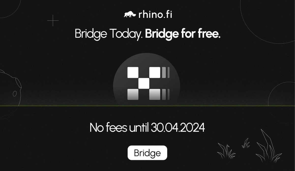 📣 New chain announcement #XLayer from @okx is here! And the rhino bridge is ready to go, with 0 platform fees until 30.04! That’s right, no fees. Just pay gas ⛽ Cross into @XLayerOfficial in just 30 seconds. Bridge now: app.rhino.fi/bridge/?refId=…