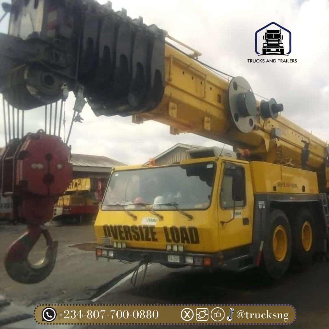 TRUCKSNG's tweet photo. CRANE FOR SALE!
250Tons Motor Crane
Price: 950M
Location : Port Harcourt
Note: Available for long time Leasing.
Send us your jop details rate, mob and demob rate.
Buyer pays 5% agency fees during payment
Inspection is strictly with the paymaster only.
#trucksng #trailers #trucks https://t.co/q5HCxSYfOo