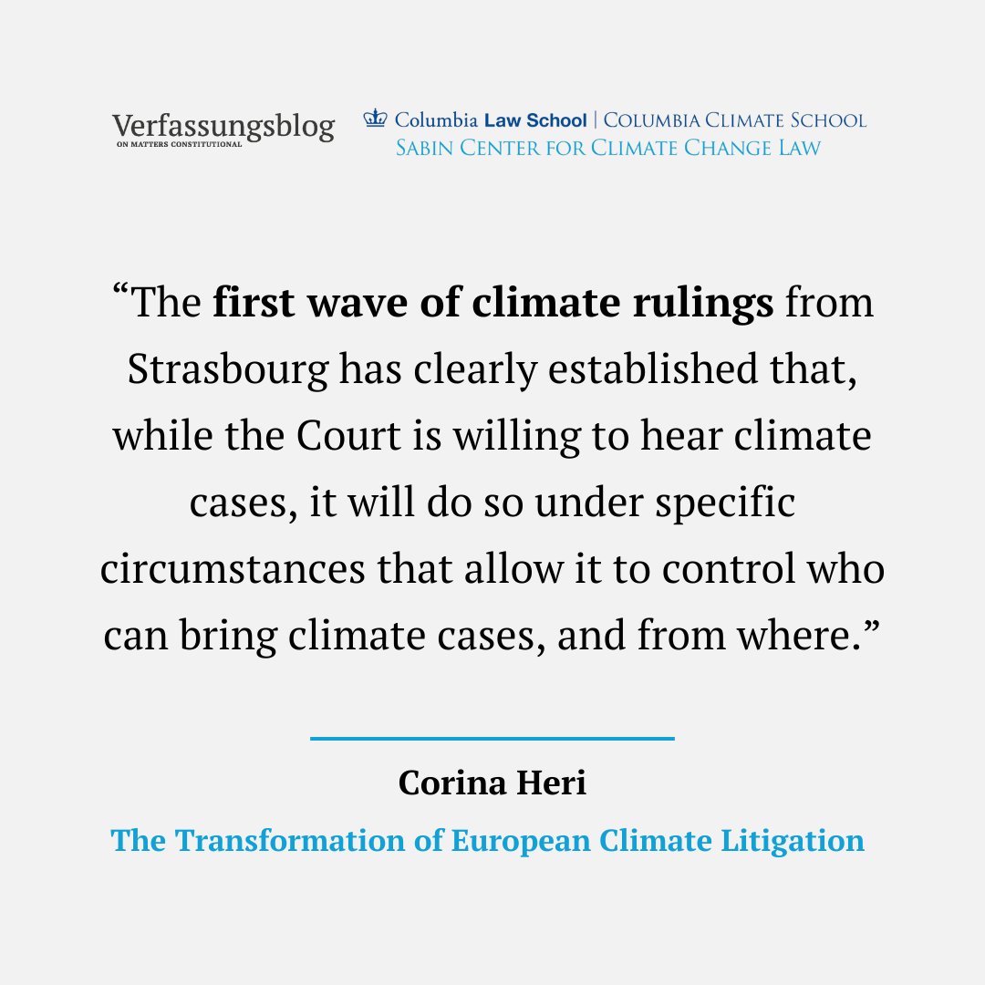 Another fantastic addition to our blog symposium with the @SabinCenter: Corina Heri (@cohelongo) on extraterritorial jurisdiction in climate cases and how the arguments presented in Duarte Agostinho pushed the legal imagination of what might be possible. verfassungsblog.de/on-the-duarte-…