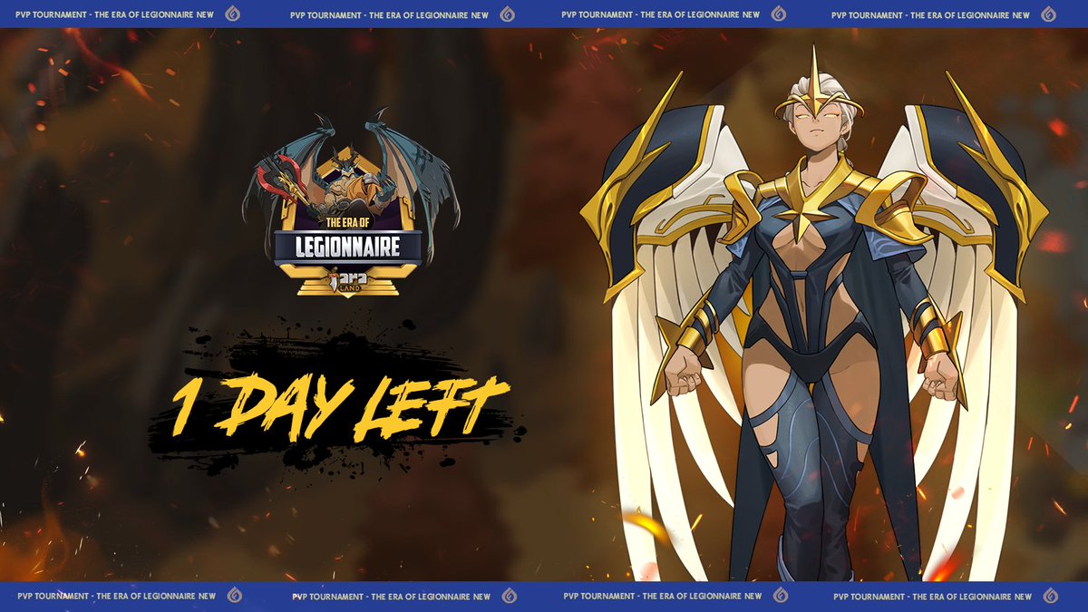 💥 1 DAY LEFT: PvP Tournament - The Era of Legionnaire 💥 24-hour countdown to the end of the PvP tournament. Please remember!! ⏰End time: 21:00 UTC April 21st, 2024 Set the bell now! #FARALAND #NFT #Tournament