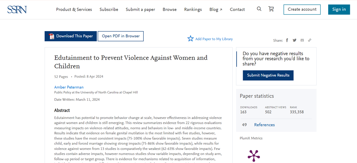 Prevent_Collab's tweet photo. 🔎Looking for the latest evidence on the effectiveness of #Edutainment strategies for #VAWPrevention and #VACPrevention? Read this evidence review from @a_peterman
🔖https://t.co/vRUdAfMYqf https://t.co/uzqS6Ft90e